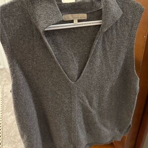 Gray V-Neck Sweater for Women
